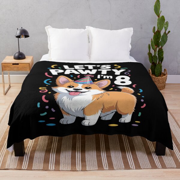 Item preview, 8 Years Old Corgi Dog Lover 8th Birthday Party designed and sold by tabdejinti.