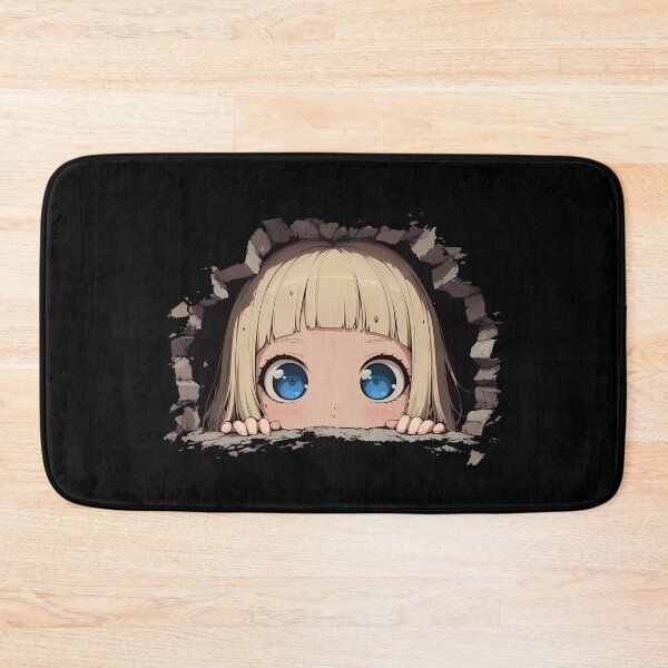 Item preview, Shiemi Moriyama Blue Exorcist Anime Girl Peeking From Stone Wall designed and sold by TorbenKuhano.