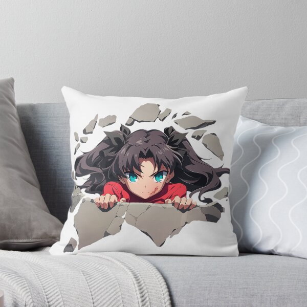 Item preview, Rin Tohsaka Fate Stay Night Anime Peeking From Cracked Wall designed and sold by TorbenKuhano.
