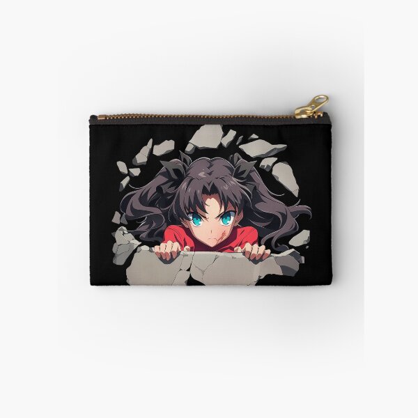 Item preview, Rin Tohsaka Fate Stay Night Anime Peeking From Cracked Wall designed and sold by TorbenKuhano.