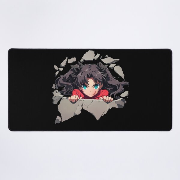 Item preview, Rin Tohsaka Fate Stay Night Anime Peeking From Cracked Wall designed and sold by TorbenKuhano.