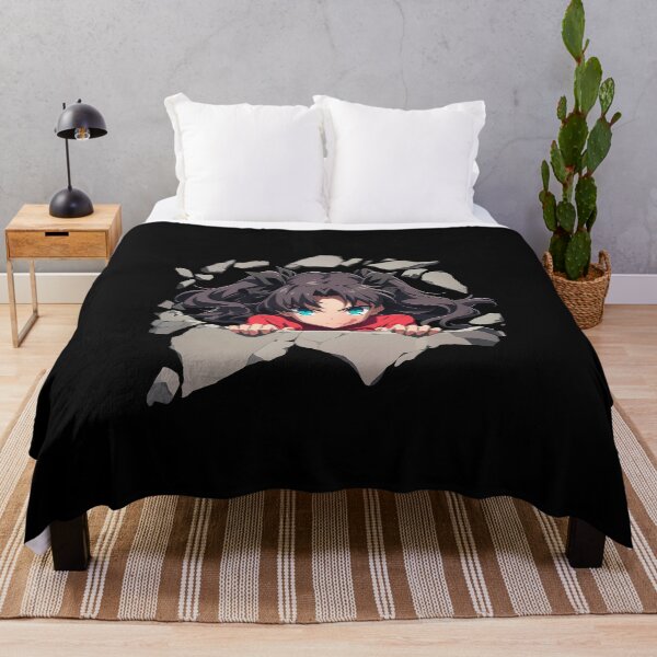 Item preview, Rin Tohsaka Fate Stay Night Anime Peeking From Cracked Wall designed and sold by TorbenKuhano.