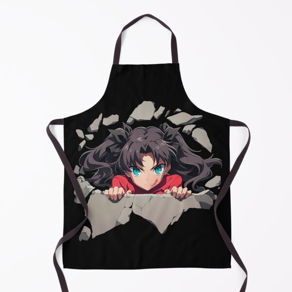 Item preview, Rin Tohsaka Fate Stay Night Anime Peeking From Cracked Wall designed and sold by TorbenKuhano.