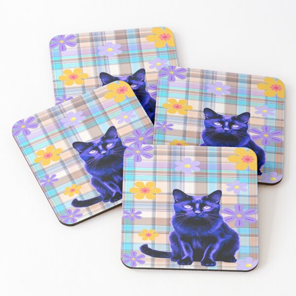 Item preview, Floral Plaid Black Cat designed and sold by shaang.