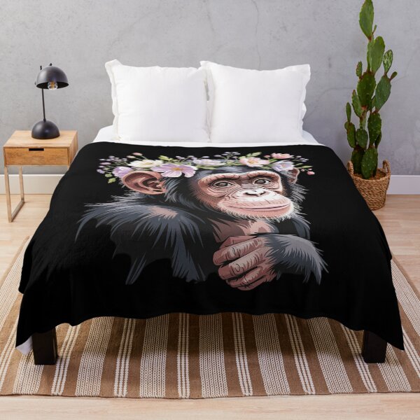 Item preview, Cute Chimp Chimpanzee Flower Crown Floral Ape Monkey Lover designed and sold by HaileyRobel.