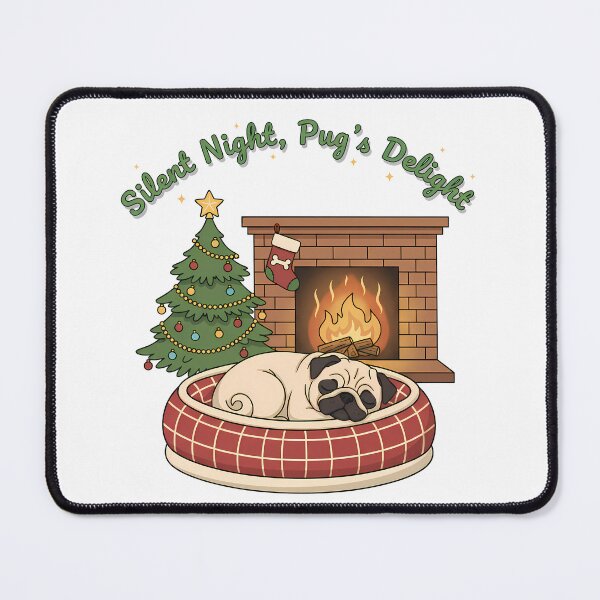 Item preview, Silent Night Christmas Pug designed and sold by Christopher Faxon.