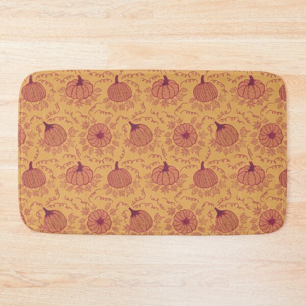 Item preview, pumpkin meadow – Mustard Autumn Leaves & Pumpkin Pattern designed and sold by k-rastory.