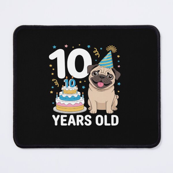 Item preview, 10 Years Old Birthday Pug Dog Lover Party designed and sold by tabdejinti.