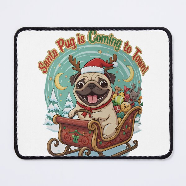 Item preview, Santa Pug is Coming to Town designed and sold by Christopher Faxon.