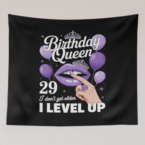 Item preview, 29th Birthday Black Queen I Dont Get Older I Level Up designed and sold by tabdejinti.
