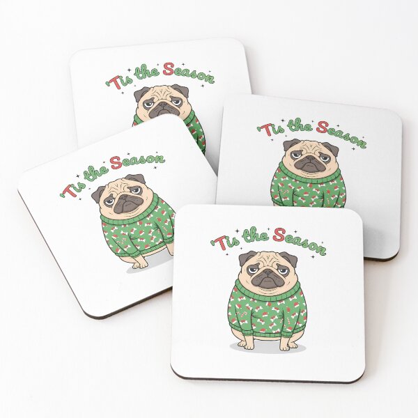 Item preview, Fat pug wearing an ugly Christmas Sweater designed and sold by Christopher Faxon.
