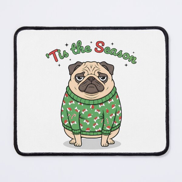 Item preview, Fat pug wearing an ugly Christmas Sweater designed and sold by Christopher Faxon.