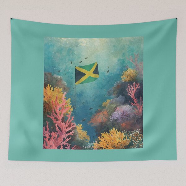 Item preview, Jamaica flag under water designed and sold by seahorse crossing.