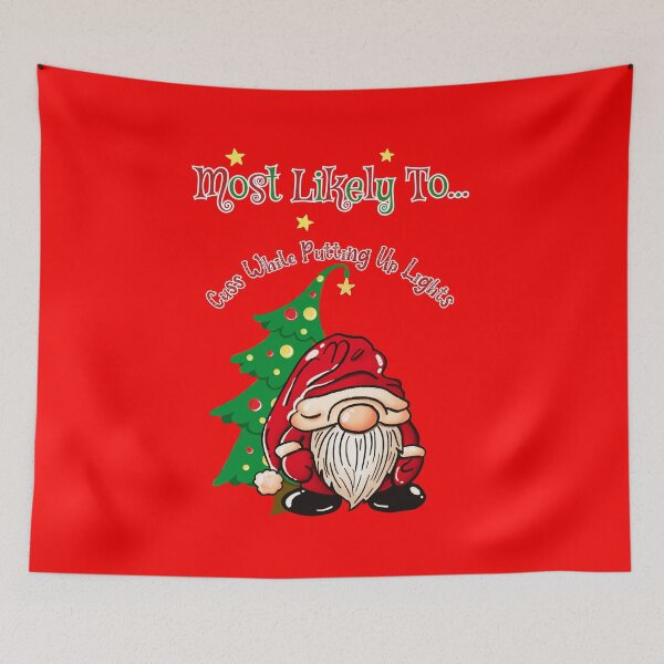 Item preview, Most Likely to Cuss While Putting Up Lights – Christmas Tomte Shirt | Funny Holiday Gnome Tee for Adults designed and sold by ElleKaye711.