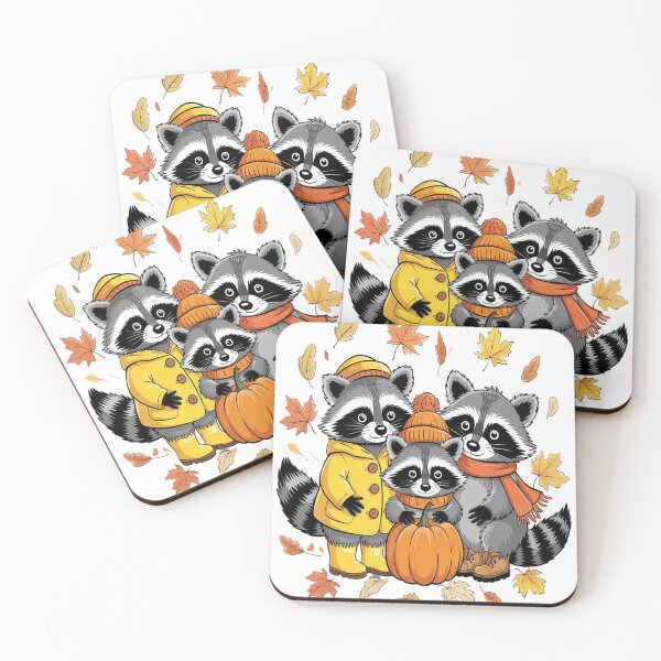 Item preview, Cute Fall Raccoon Trio Autumn Leaves Cozy Sweater Vibes designed and sold by VladoZork.