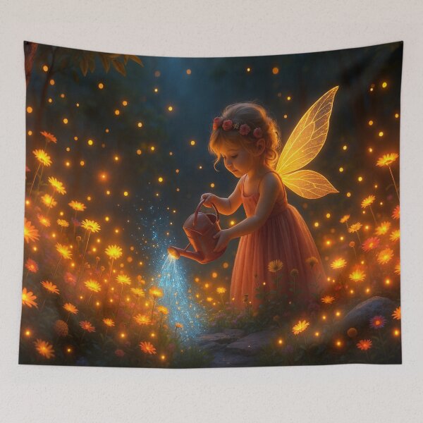 Item preview, Aurala – Bloomkeeper of the Emberlight Garden | Fantasy Fairy Art by Jennifer Moor designed and sold by MythicmoorArt.