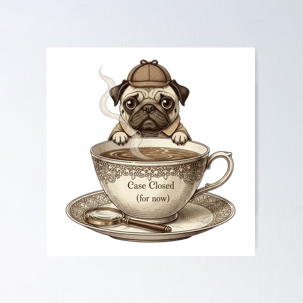Item preview, Detective Pug designed and sold by DisignByPrince.