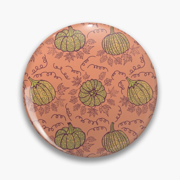 Item preview, Pumpkin Meadow – Terracotta Autumn Leaves & Pumpkin Pattern designed and sold by k-rastory.