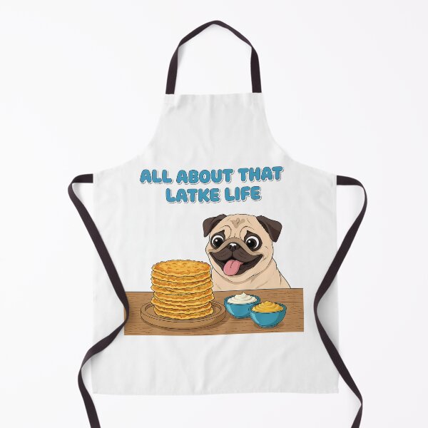 Item preview, Cute Pug Eating Latke and Applesauce designed and sold by Christopher Faxon.