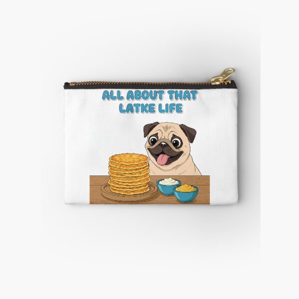 Item preview, Cute Pug Eating Latke and Applesauce designed and sold by Christopher Faxon.