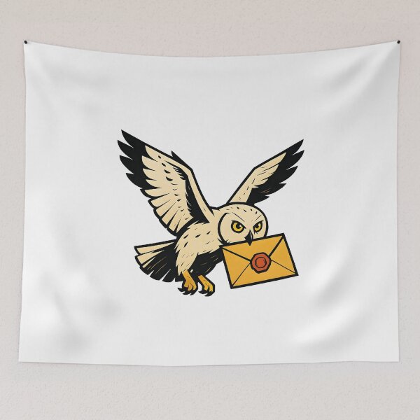 Item preview, Magical Delivery Owl with Sealed Letter - Wizard School Acceptance Mail designed and sold by Greemo03.