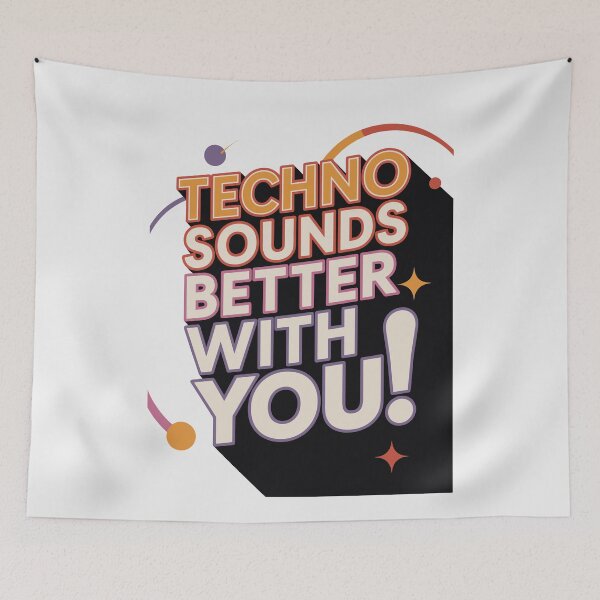 Item preview, Techno Sounds Better With You – Retro 70s Disco Style for DJs and Ravers designed and sold by paulo silveira.