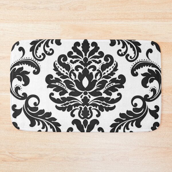 Item preview, Damask Print (Black Print On White Canvas) designed and sold by Femme Den.