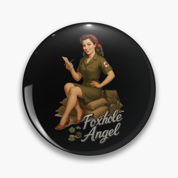 Item preview, Foxhole Angel – WWII Pinup Nurse Nose Art designed and sold by getpressedshirt.