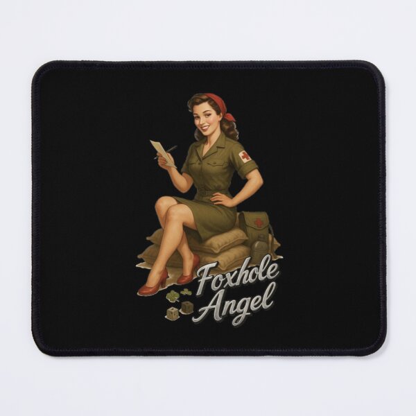 Item preview, Foxhole Angel – WWII Pinup Nurse Nose Art designed and sold by getpressedshirt.