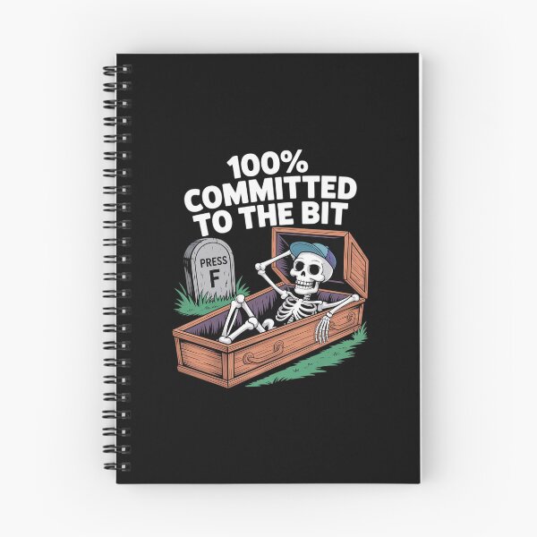 Item preview, 100% Committed to The Bit Press F Funny Humor Skeleton designed and sold by ticlitule.