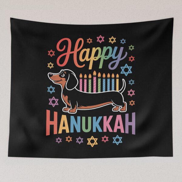 Item preview, Dachshund Dog Menorah Jewish Happy Hanukkah Chanukah Pajama designed and sold by HellD3vil-Art.