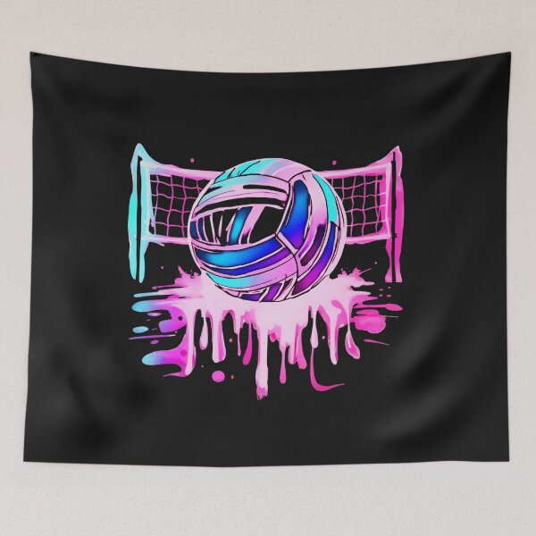 Item preview, Neon Drip Volleyball Art Tee designed and sold by TinaMDedrick.