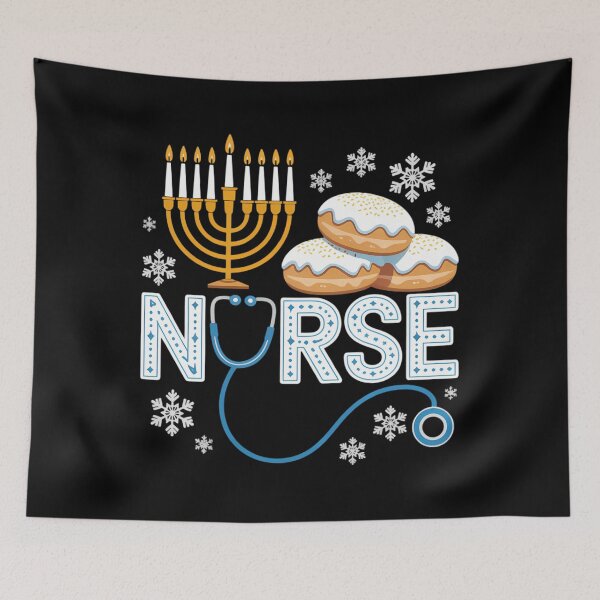 Item preview, Hanukkah Nurse Chanukah Nursing Scrub Top Jewish RN designed and sold by Moon-Ape.