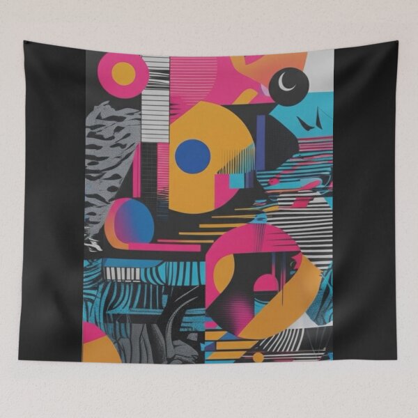 Item preview, Vibrant Abstract Geometry – Glitch Pop Chaos Design designed and sold by Vibepop.store.