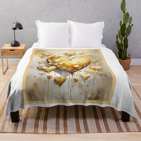 Item preview, Golden Watercolor Hearts Love and Romance Design designed and sold by asliberry.