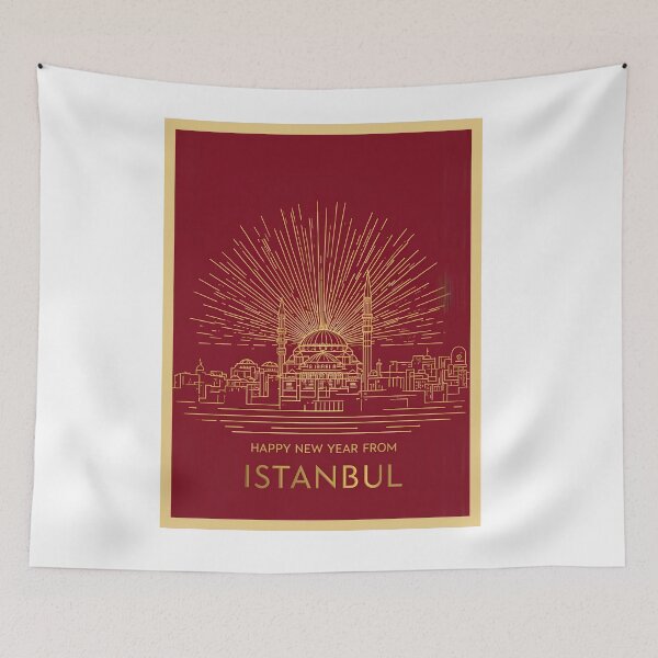 Item preview, Happy New Year From Istanbul Golden Skyline Art designed and sold by asliberry.