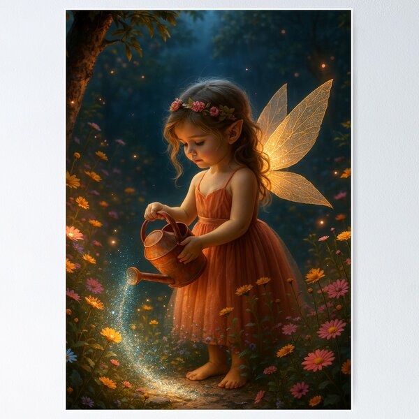Item preview, Aurelia – Keeper of the Petalglow Garden | Fairy Fantasy Art by Jennifer Moor designed and sold by MythicmoorArt.