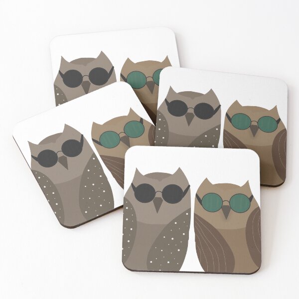 Item preview, Owls with Sunglasses – Cool Funny Owl Illustration  designed and sold by Beautiful art store.