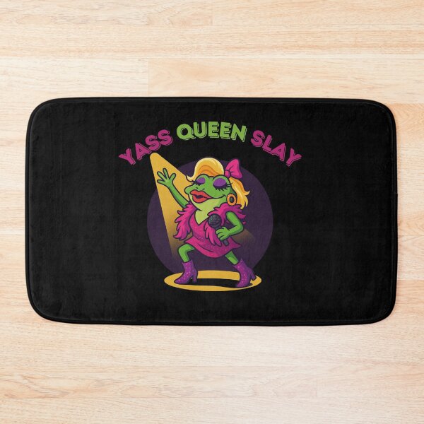 Item preview, Drag Queen Cartoon Frog Singing on Stage Saying Yass Queen Slay  designed and sold by SpokeBender.