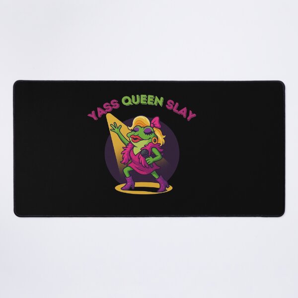 Item preview, Drag Queen Cartoon Frog Singing on Stage Saying Yass Queen Slay designed and sold by SpokeBender.