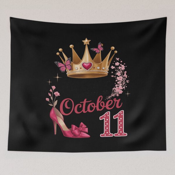 Item preview, A Queen Was Born on October 11 October 11th Birthday designed and sold by BiellaSar.