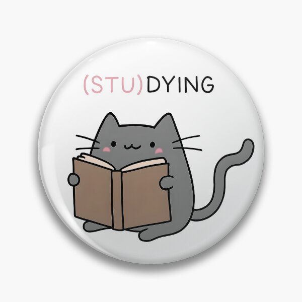 Item preview, Grey Cat Studying | Sticker Cats designed and sold by Whimsical Cat Designs.