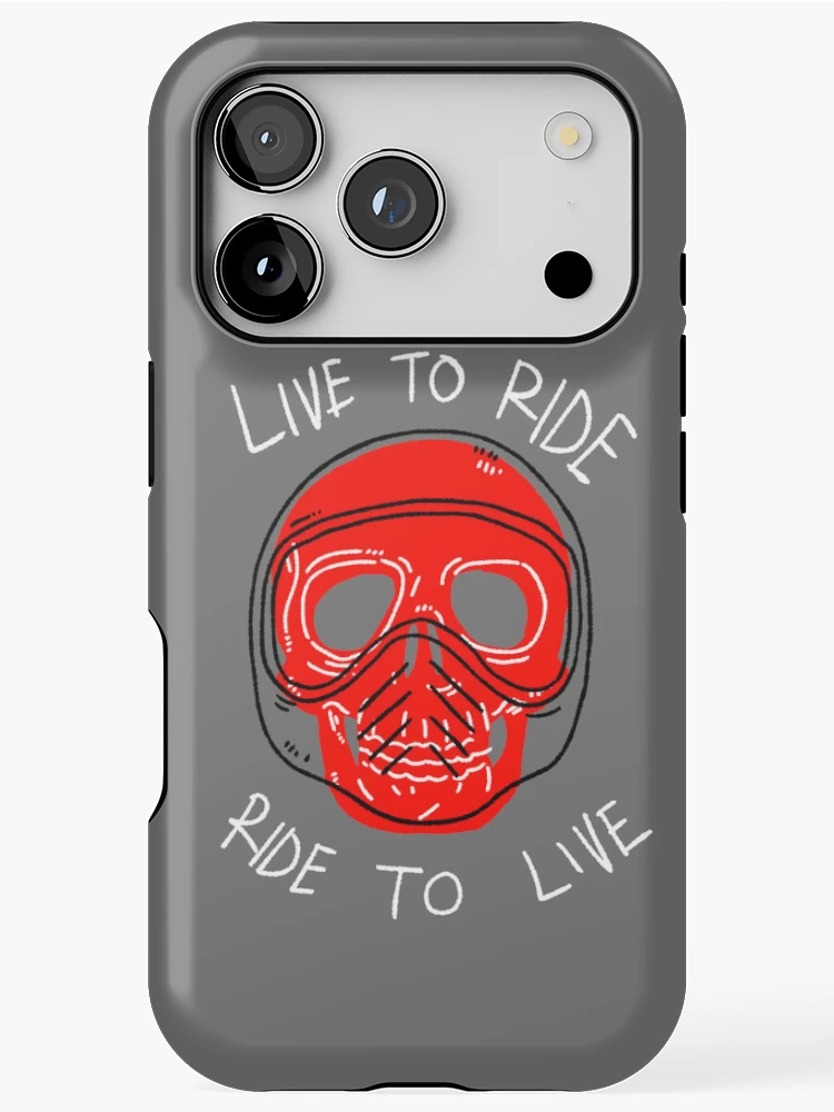 Thumbnail 1 of 4, iPhone Case, Bold Live To Ride Motorcycle Skull Graphic designed and sold by Childish by Design.