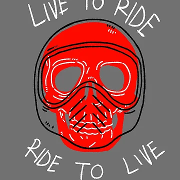 Artwork thumbnail, Bold Live To Ride Motorcycle Skull Graphic by Childish by Design