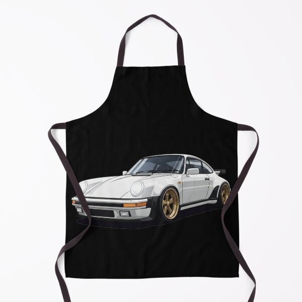 Item preview, Pristine White Widebody Classic Coupe - Golden Wheels Automotive Art Print designed and sold by nhstaruna.