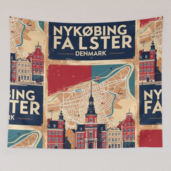 Item preview, Nykobing Falster Denmark 1950s Vintage Travel Tourism designed and sold by TravelersGems.