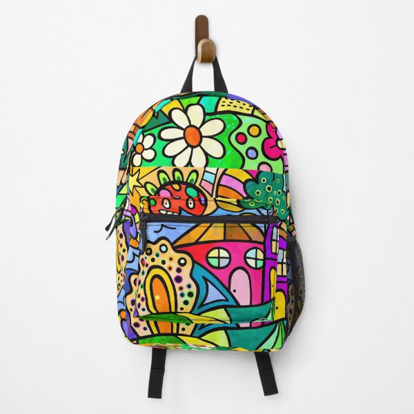 Item preview, Whimsical Doodle Drawing Colorful Houses On A Hill designed and sold by DEC02.