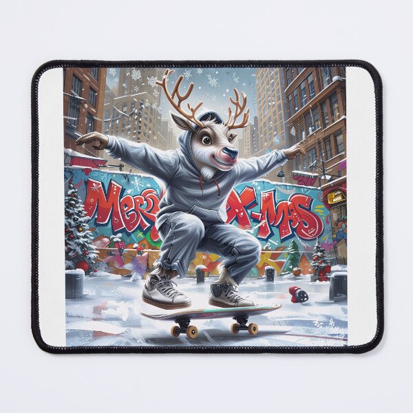 Item preview, Skater Reindeer Crew — Cool Urban Christmas Street Art — Snowy City Graffiti Holiday Art designed and sold by SmartyWonders.