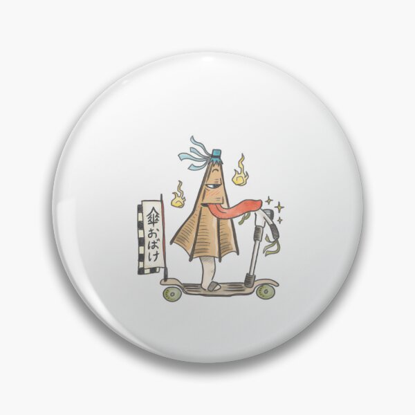 Item preview, A Cute Japanese Folklore Creature Kasa Obake On An Old School Scooters  designed and sold by Rimywalls.