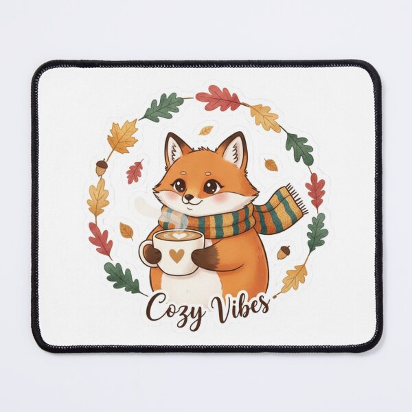 Item preview, Cozy Vibes Cat Sticker | Cute Fall Aesthetic Sticker | Autumn Coffee & Cat Lover Accessory designed and sold by TeeUp2.